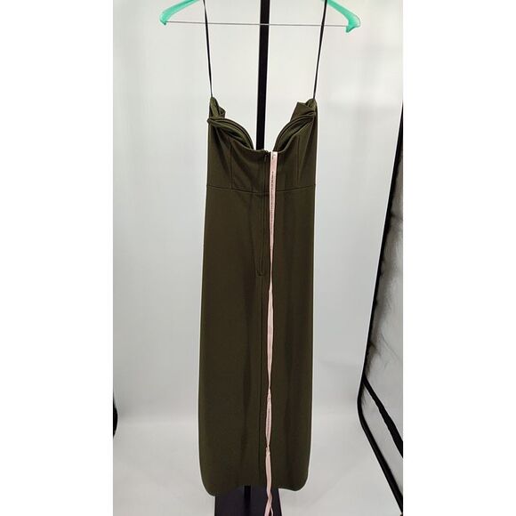 Lulus Memorable Entrance Strapless Satin Maxi Green Dress L - Picture 2 of 2